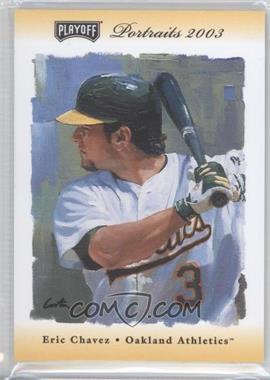 2003 Playoff Portraits - [Base] - Gold Materials #54 - Eric Chavez /25