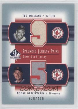 2003 SP Authentic - Splendid Swatches Pairs #TW-NM1 - Nomar Garciaparra, Ted Williams /406