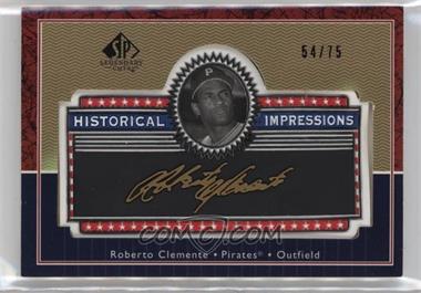 2003 SP Legendary Cuts - Historical Impressions - Gold/Gold 75 #L-RC - Roberto Clemente /75