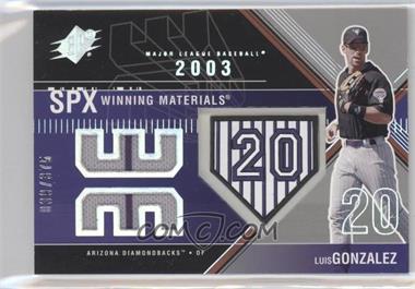 2003 SPx - Winning Materials - 375 Jersey Number #WM-LG1 - Luis Gonzalez /40