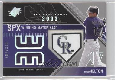 2003 SPx - Winning Materials - 375 Team Logo #WM-TO1 - Todd Helton /335