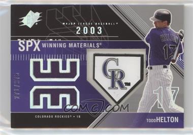 2003 SPx - Winning Materials - 375 Team Logo #WM-TO1 - Todd Helton /335