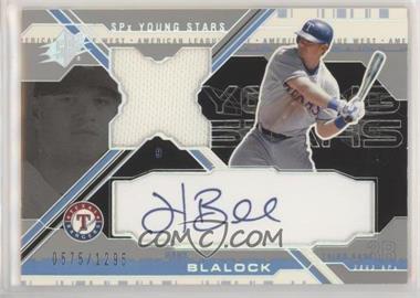 2003 SPx - Young Stars Autograph Jersey #YS-HB - Hank Blalock /1295