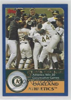 2003 Topps - [Base] #334 - Season Highlights - Oakland Athletics Team
