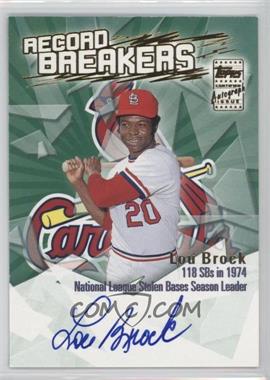 2003 Topps - Series 2 Record Breakers - Autographs #RBA-LBR - Lou Brock