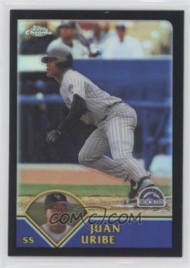 2003 Topps Chrome - [Base] - Black Refractor #141 - Juan Uribe /199 [EX to NM]