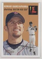 Nomar Garciaparra (Brown Background, Logo has drawing of Red Sox)