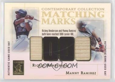 2003 Topps Tribute - Contemporary Edition - Matching Marks #MM-HR - Rickey Henderson, Manny Ramirez