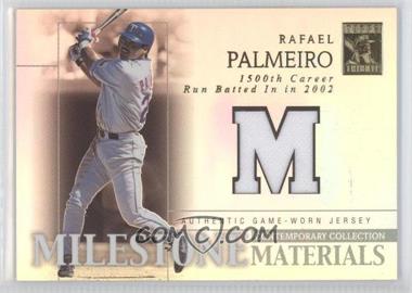 2003 Topps Tribute - Contemporary Edition - Milestone Materials #MIM-RP1 - Rafael Palmeiro