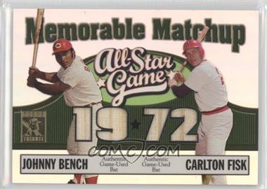 2003 Topps Tribute Perennial All-Star Edition - Memorable Matchup #MM-BF - Carlton Fisk, Johnny Bench /150