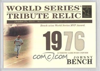 2003 Topps Tribute World Series - Tribute Relics #TR-JBE - Johnny Bench /425
