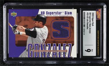 2003 Upper Deck - UD Superstar Slam Game-Used Memorabilia #SS-LG - Luis Gonzalez [CSG 9 Mint]