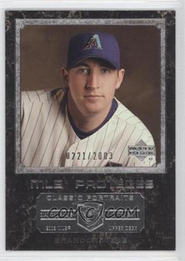 2003 Upper Deck Classic Portraits - [Base] #157 - MLB Proteges - Brandon Webb /2003