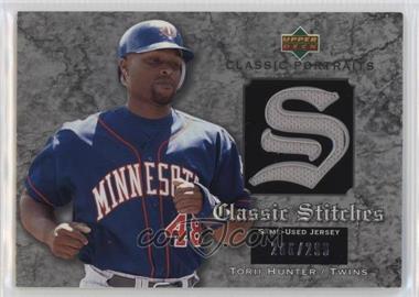 2003 Upper Deck Classic Portraits - Classic Stitches Jerseys #GJ-TH - Torii Hunter /299