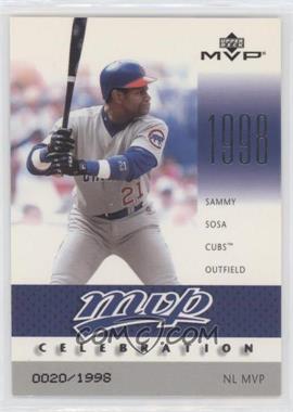 2003 Upper Deck MVP - Celebration #MVP22 - Sammy Sosa /1998