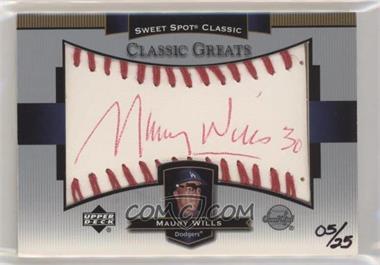 2003 Upper Deck Sweet Spot Classic - Classic Greats Autographs - Red Ink #CG-MW - Maury Wills /25