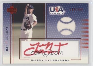 2003 Upper Deck USA Baseball - Team USA Signed Jerseys - Red Ink #J-10 - Jeff Clement /350