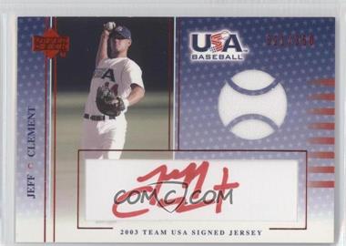 2003 Upper Deck USA Baseball - Team USA Signed Jerseys - Red Ink #J-10 - Jeff Clement /350