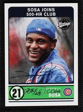 2003 Upper Deck Ultimate Collection - Buyback Autographs #322 - Sammy Sosa (2003 Upper Deck Vintage) /25