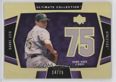2003 Upper Deck Ultimate Collection - Jersey - Number Gold #J-BZ2 - Barry Zito /75
