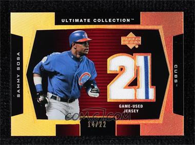 2003 Upper Deck Ultimate Collection - Jersey - Number Gold #J-SS - Sammy Sosa /22