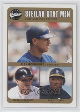 2003 Upper Deck Vintage - [Base] #242 - Stellar Stat Men - Alex Rodriguez, Magglio Ordonez, Miguel Tejada