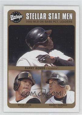 2003 Upper Deck Vintage - [Base] #247 - Stellar Stat Men - Manny Ramirez, Barry Bonds, Brian Giles