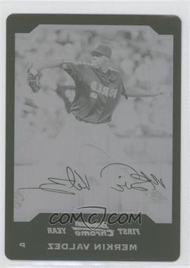 2004 Bowman Draft Picks & Prospects - Chrome - Printing Plate Black #BDP154 - Merkin Valdez /1