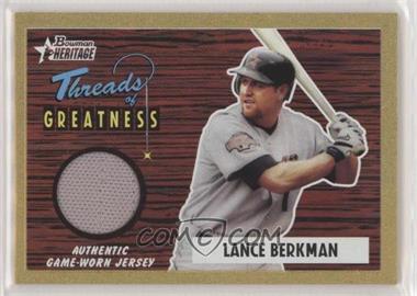 2004 Bowman Heritage - Threads of Greatness - Gold #TG-LB2 - Lance Berkman /55 [EX to NM]