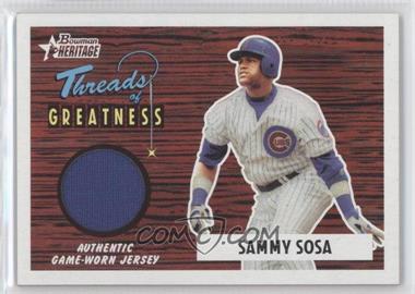 2004 Bowman Heritage - Threads of Greatness #TG-SS - Sammy Sosa