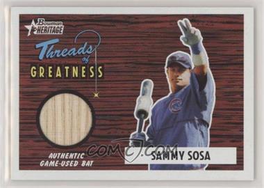 2004 Bowman Heritage - Threads of Greatness #TG-SS2 - Sammy Sosa
