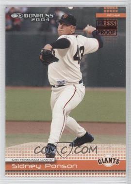 2004 Donruss - [Base] - Press Proof Red #85 - Sidney Ponson