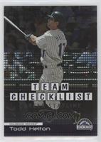 Team Checklist - Todd Helton #/11