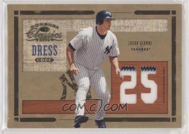 2004 Donruss Classics - Dress Code - Jersey Number Game-Worn Jersey #DC-18 - Jason Giambi /100 [EX to NM]