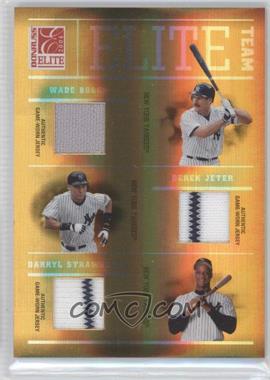 2004 Donruss Elite - Elite Teams - Jerseys #ET-6 - Wade Boggs, Derek Jeter, Darryl Strawberry /100