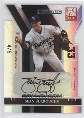 2004 Donruss Elite Extra Edition - [Base] - Turn of the Century Die-Cut Signatures #135 - Sean Burroughs /5