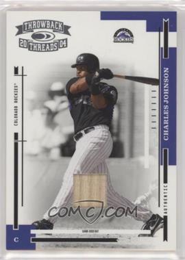 2004 Donruss Throwback Threads - [Base] - Material #64 - Charles Johnson /100 [EX to NM]
