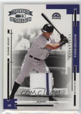 2004 Donruss Throwback Threads - [Base] - Material #70 - Todd Helton /100