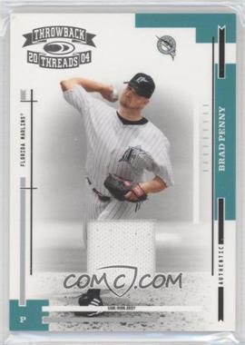 2004 Donruss Throwback Threads - [Base] - Material #74 - Brad Penny /100