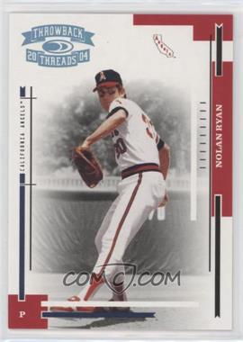 2004 Donruss Throwback Threads - [Base] - Platinum Proof #205 - Nolan Ryan /10