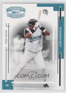 2004 Donruss Throwback Threads - [Base] - Platinum Proof #78 - Luis Castillo /10