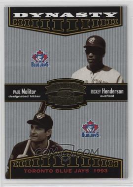 2004 Donruss Throwback Threads - Dynasty #D-12 - Rickey Henderson, Paul Molitor, Roberto Alomar, Joe Carter /1500