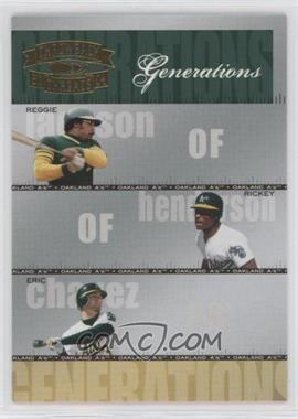 2004 Donruss Throwback Threads - Generations #G-21 - Reggie Jackson, Rickey Henderson, Eric Chavez /1500