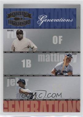 2004 Donruss Throwback Threads - Generations #G-22 - Babe Ruth, Don Mattingly, Derek Jeter /1500