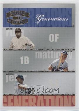 2004 Donruss Throwback Threads - Generations #G-22 - Babe Ruth, Don Mattingly, Derek Jeter /1500