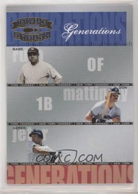 2004 Donruss Throwback Threads - Generations #G-22 - Babe Ruth, Don Mattingly, Derek Jeter /1500