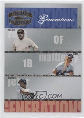 2004 Donruss Throwback Threads - Generations #G-22 - Babe Ruth, Don Mattingly, Derek Jeter /1500