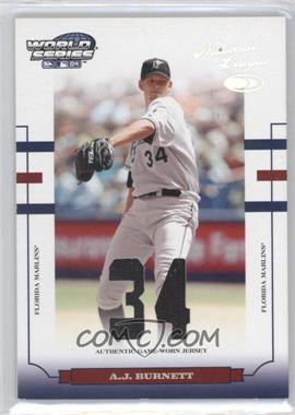 2004 Donruss World Series - [Base] - Jersey Number Fabric Materials #WS-70 - A.J. Burnett /34