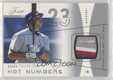 2004 Flair - Hot Numbers Game Used - Silver Patch #HN-MT - Mark Teixeira /50