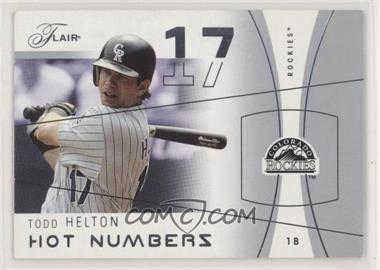 2004 Flair - Hot Numbers #20 HN - Todd Helton /500